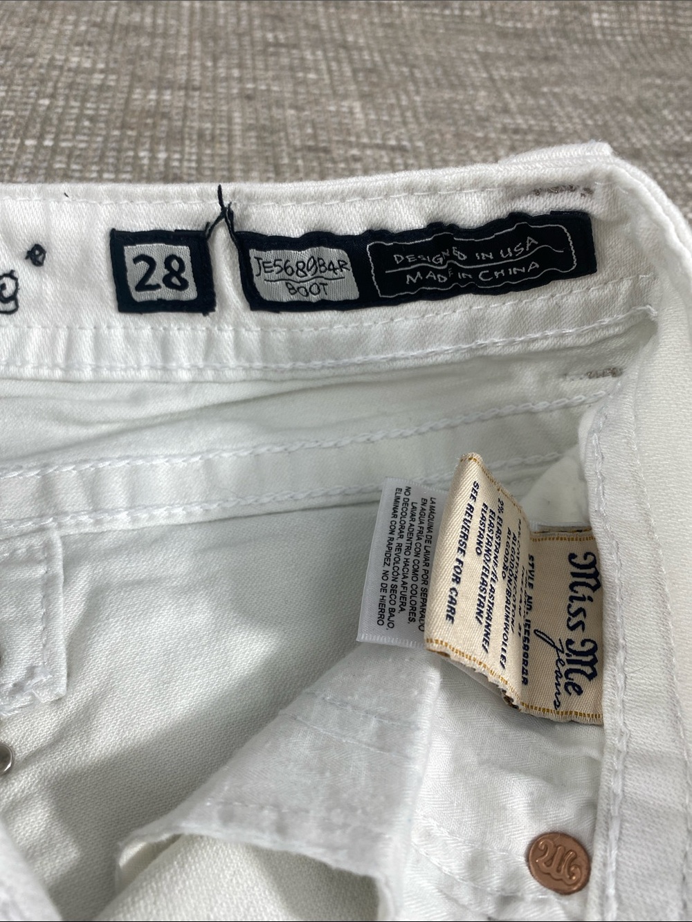 Miss Me White Boot Cut Jeans - Picture 10 of 16